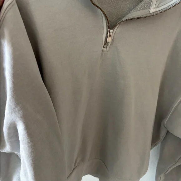 Wild Fable Light Gray Quarter-Zip Sweatshirt - Picture 2 of 5